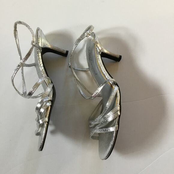 Lulu Townsend Silver Sandals Heels - Picture 5 of 5